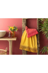 Eaves Cotton Fringed Face Towel 50x70 Cm Pink - Swordslife