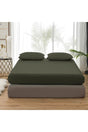 Khaki Colored Combed Cotton Elastic Bed Sheet Single Person