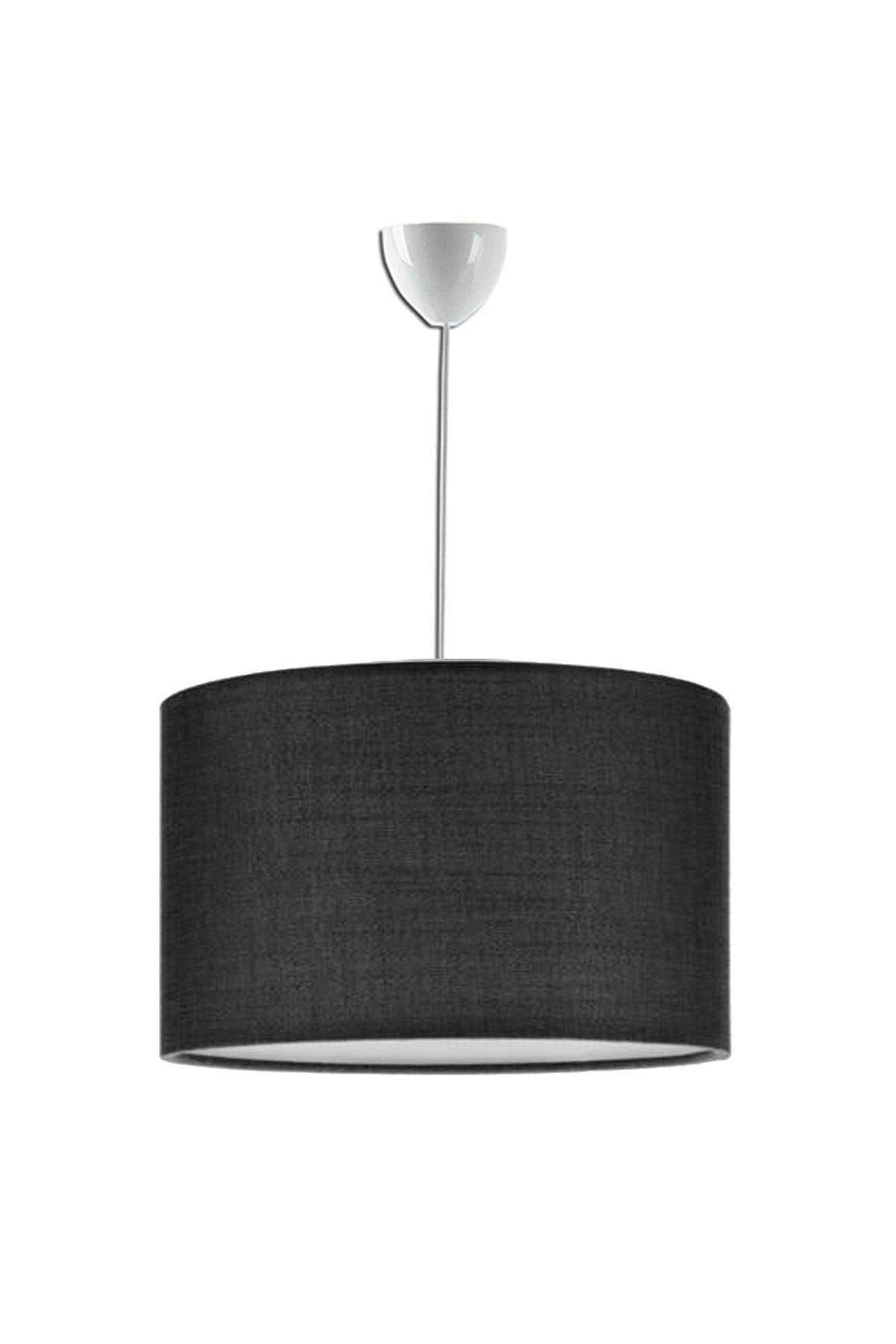 Aegean Modern Black Fabric Lampshade Pendant Lamp Single Chandelier - Swordslife