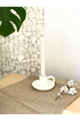 Handmade Handled Candlestick White - Swordslife