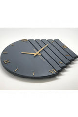 Handmade Solid Wood Wall Clock 40x40cm Anthracite And Gold - Swordslife