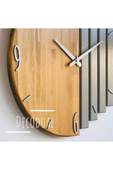 Handmade Solid Wood Wall Clock 40x40cm Tobacco And Mink Gray - Swordslife