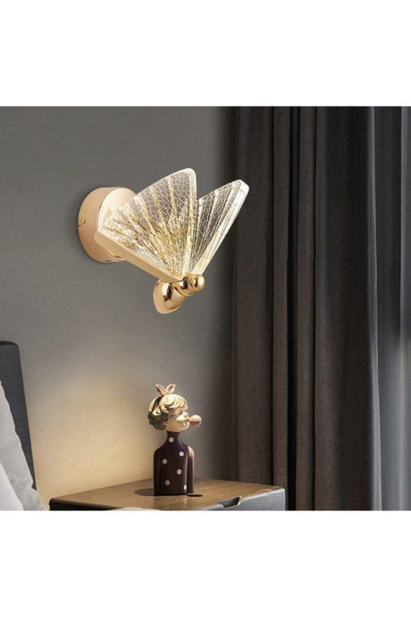 Elegance Modern Butterfly Design Wall Led Sconce Rose Gold Yellow Great Visual - Swordslife