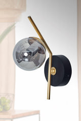 Elit Yellow Black Metal Body Smoked Glass Design Lux Vertical Wall Sconce - Swordslife