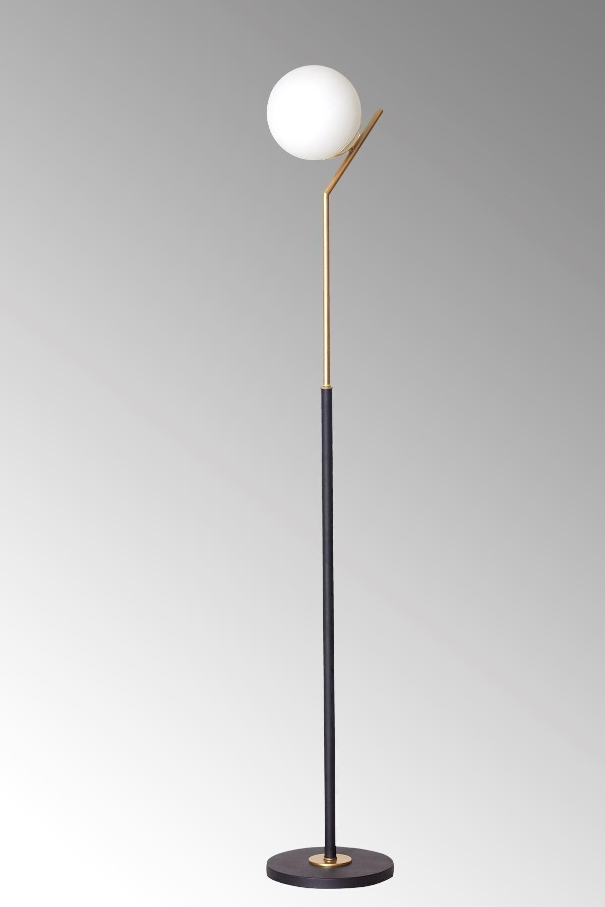 Elite Yellow-black Metal Body White Glass Design Luxury Floor Lighting Floor Lamp - Swordslife