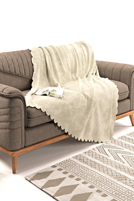 Else Cream Double Sided Non-Slip Chenille Single Sofa Cover Throw Throw 12 Colors - Swordslife