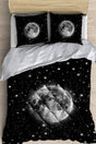 Else Black White Space Moon Stars 3d Patterned Double Microfiber Duvet Sleeping Set - Swordslife