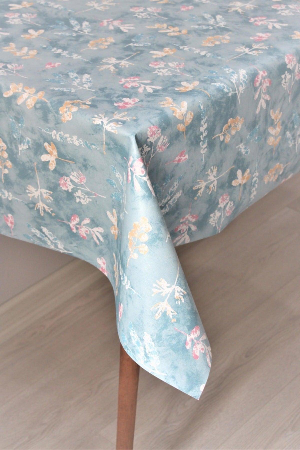 Fiber Lined Erasable Pvc Oilcloth Table Cloth 1156-1 Pastelyaprak - Swordslife