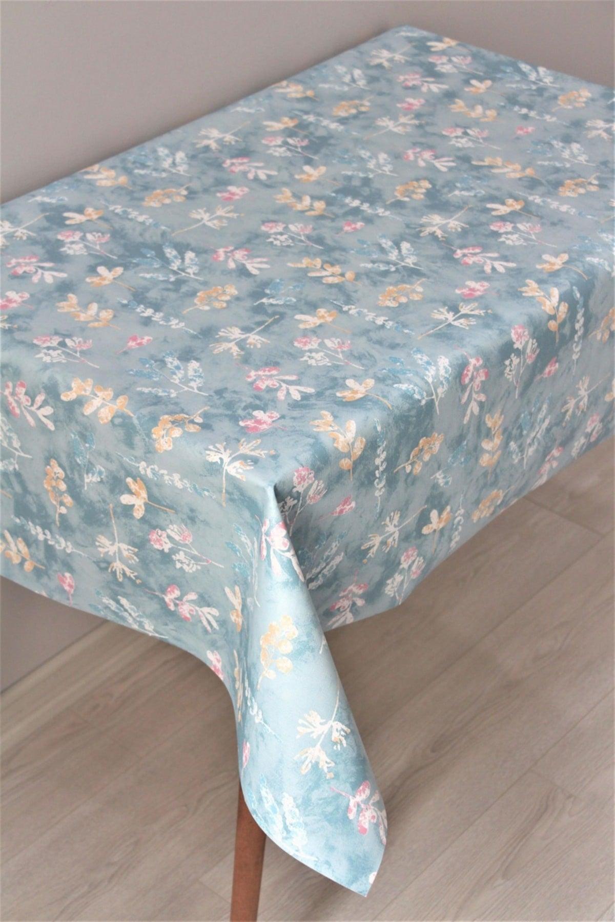 Fiber Lined Erasable Pvc Oilcloth Table Cloth 1156-1 Pastelyaprak - Swordslife