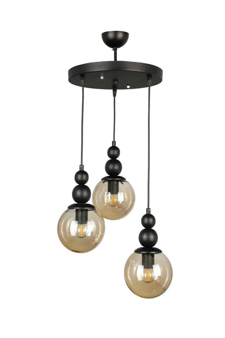 Endless 3rd Chandelier Black Honey Glass