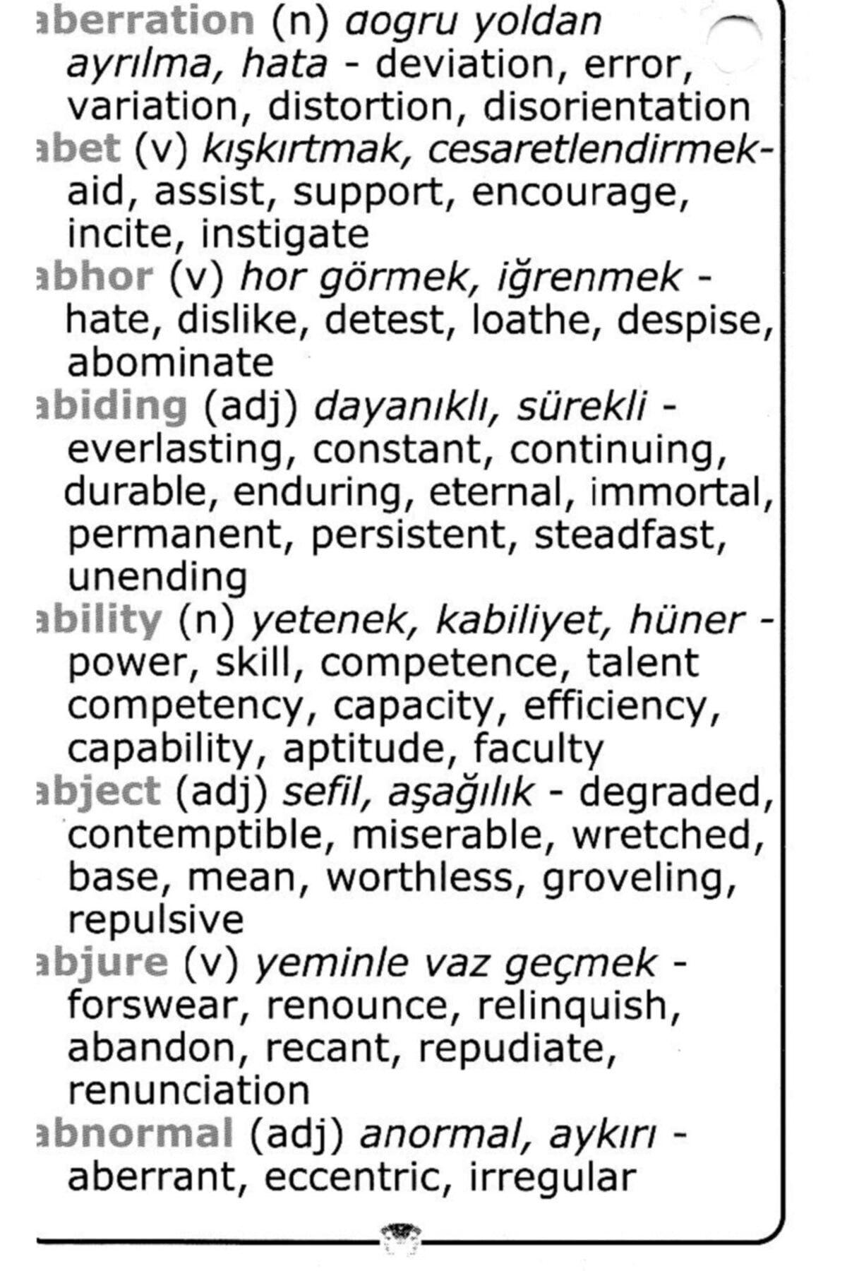 English Synonyms - Synonyms Chain Word Card - Ielts - Yds Kpds Preparation - Swordslife