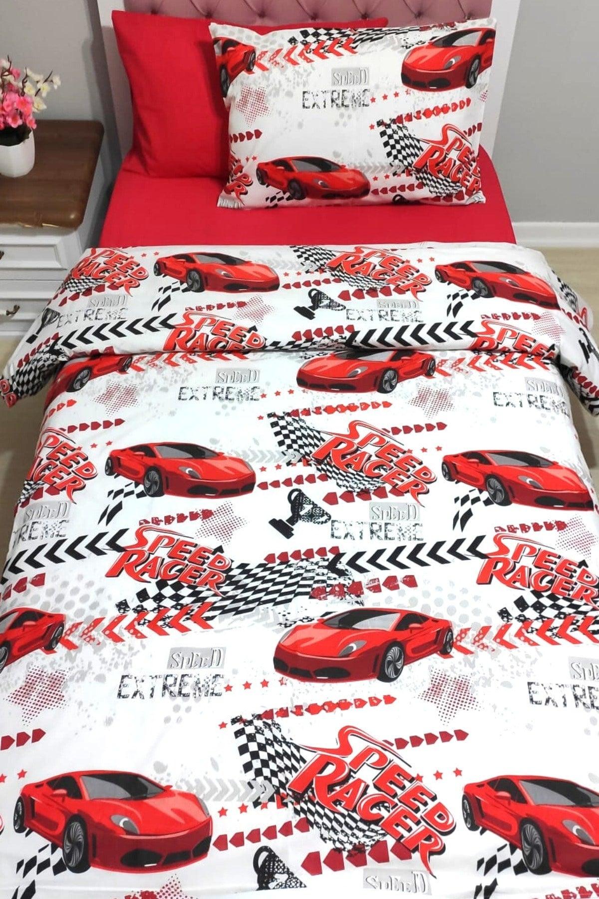 Boy Red Trolley Single Duvet Cover Set - Swordslife