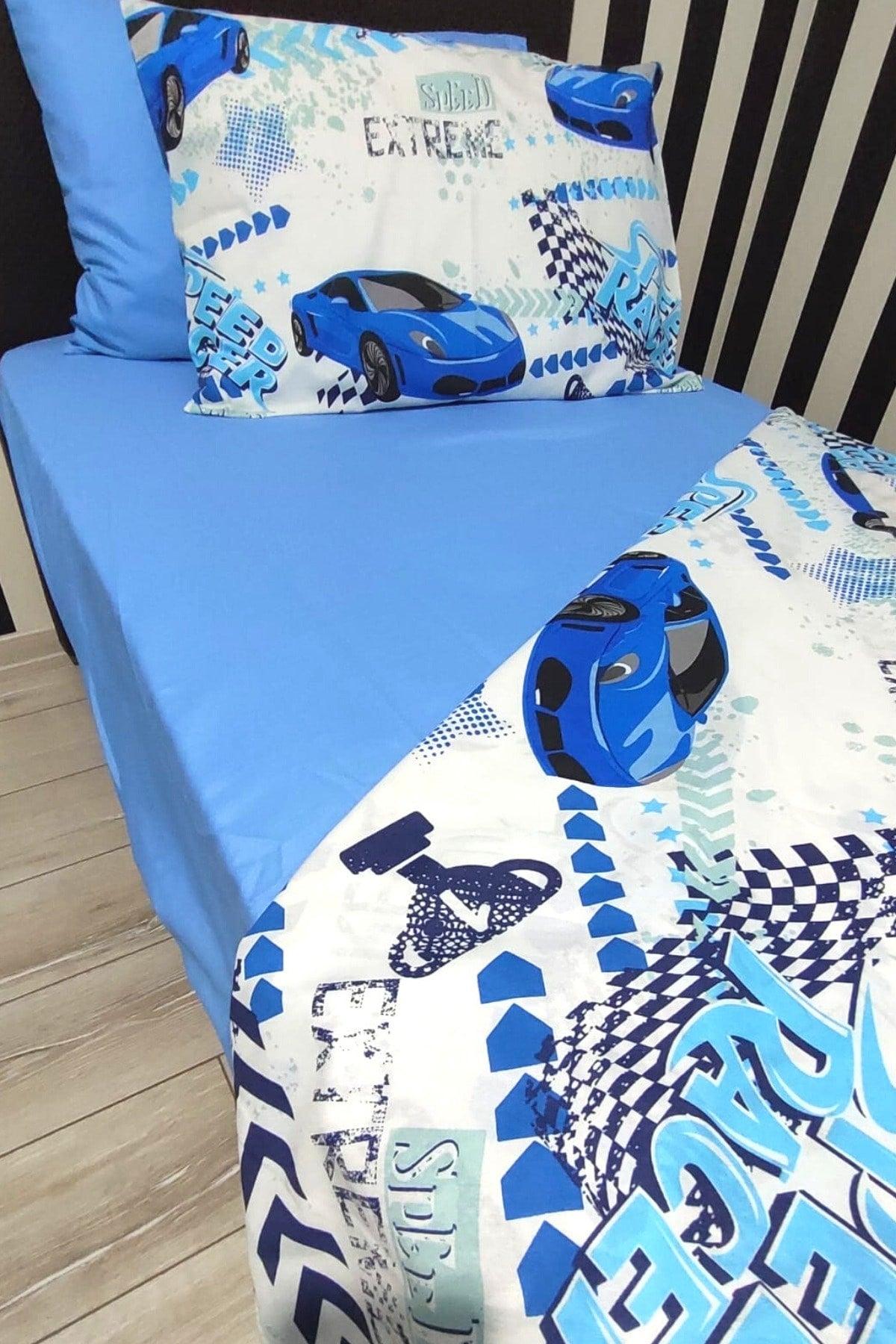 Boy Blue Trolley Single Duvet Cover Set - Swordslife