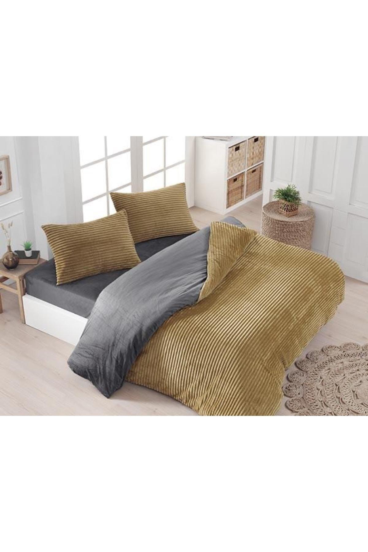 Eternity Corduroy 4 Pack Yellow Velvet Duvet Cover