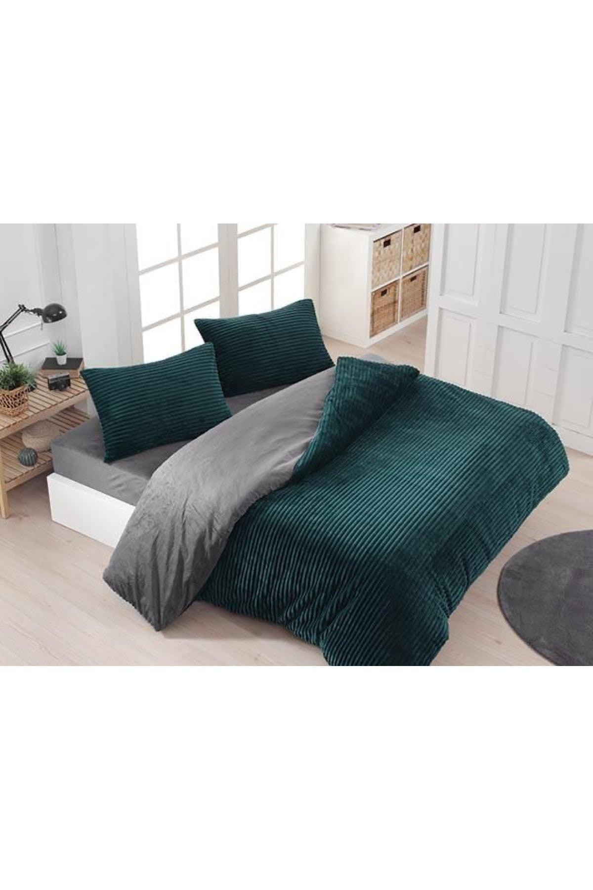 Eternity Corduroy 4 Pack Green Velvet Duvet Cover