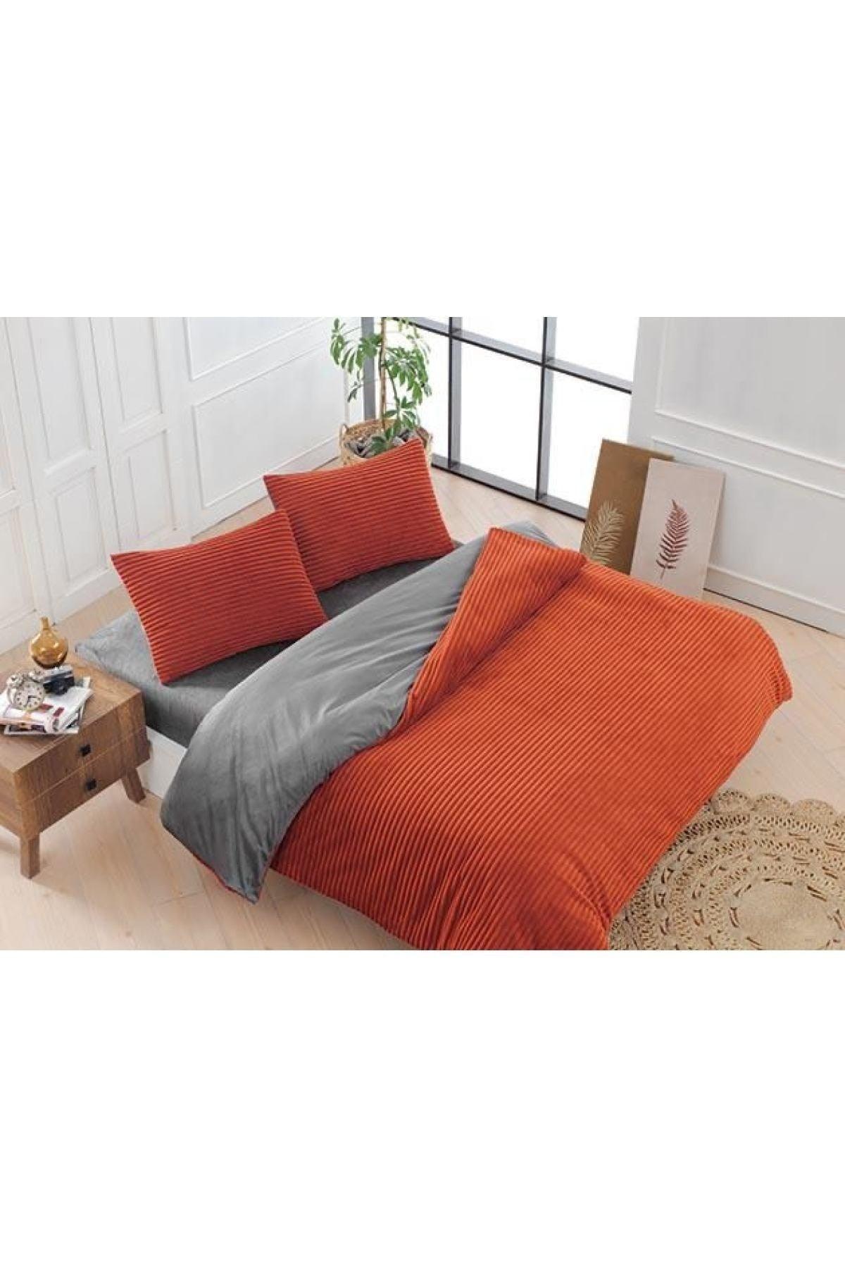 Eternity Corduroy 4 Pack Orange Velvet Duvet Cover