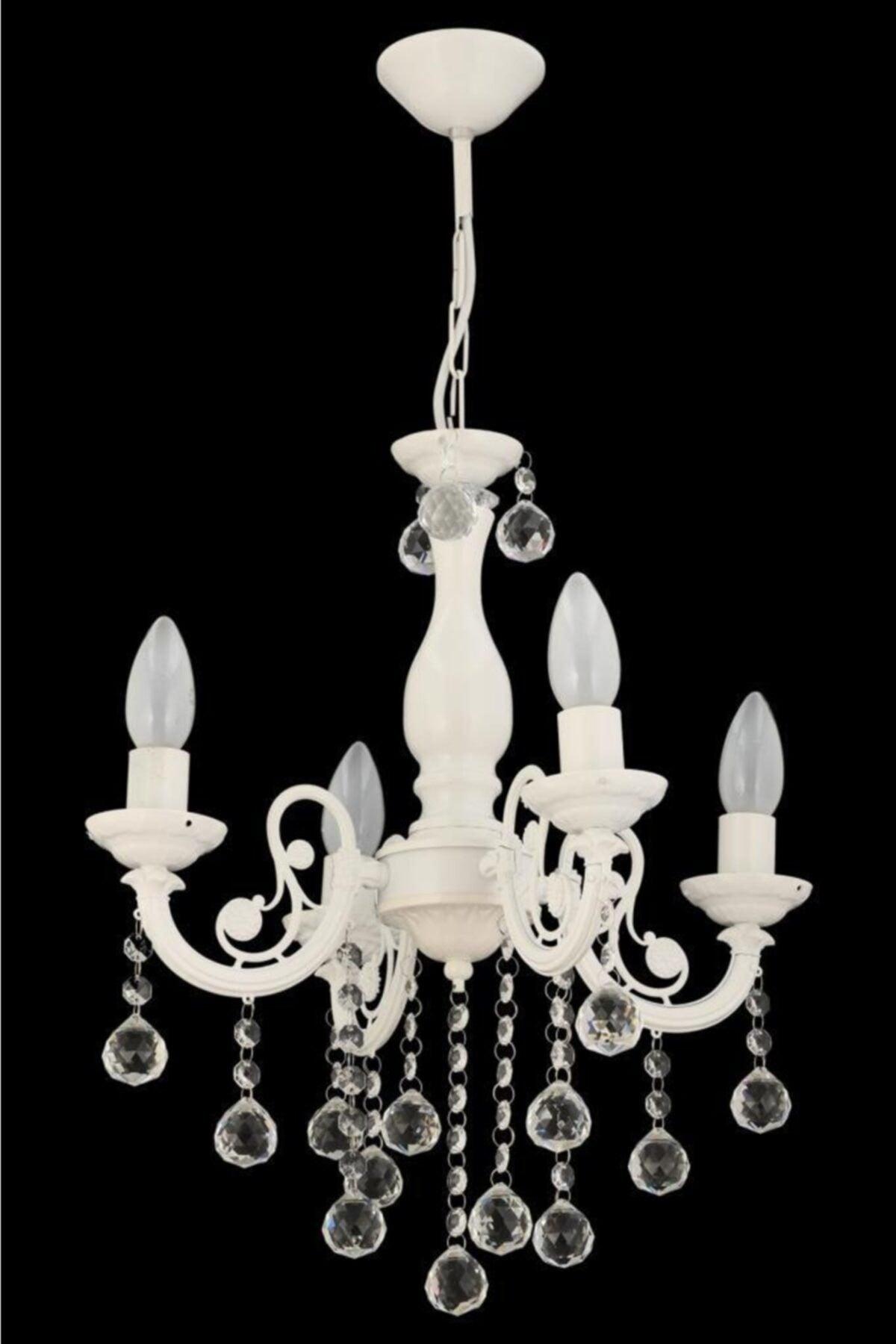 Cast Iron 4 Piece White Chandelier - Swordslife