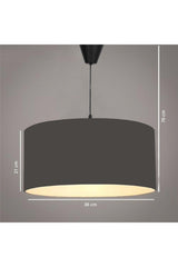 Fabric Headed Pendant Chandelier 38 Anthracite Srkt-2 - Swordslife