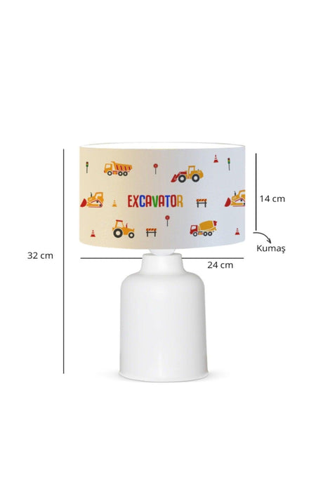 Fabric Printed Construction Machinery Kids Room Lampshade Ayd-3050 - Swordslife