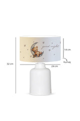 Fabric Printed Sleeping Teddy Bear Pattern Kids Room Lampshade Ayd-3051 - Swordslife