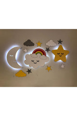 FactoryWood Decorative Wooden Moon Rainbow Cloud Star Night Light Fbrkhsp-233 - Swordslife