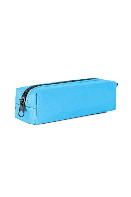 Faux Leather Light Blue Pencil Case