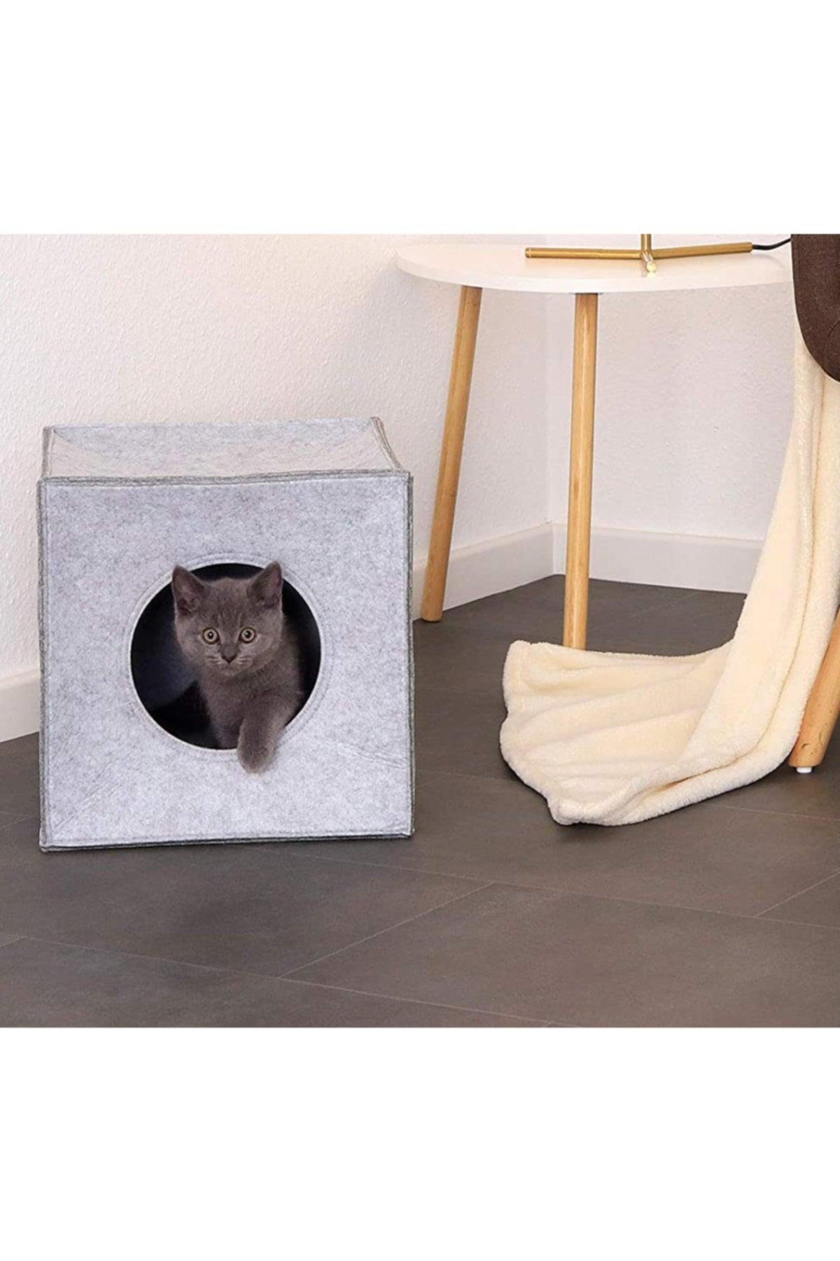 Felt Cat Nest Organizer Organizer Foldable Gray - Swordslife