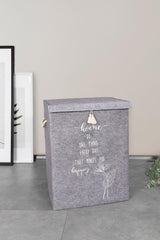 Felt Lid Mega Box Laundry Basket Storage Box 55x40x30 Cm Gray - Swordslife