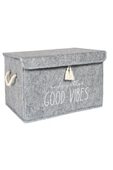 Multi-Purpose Mini Box With Felt Lid Gray