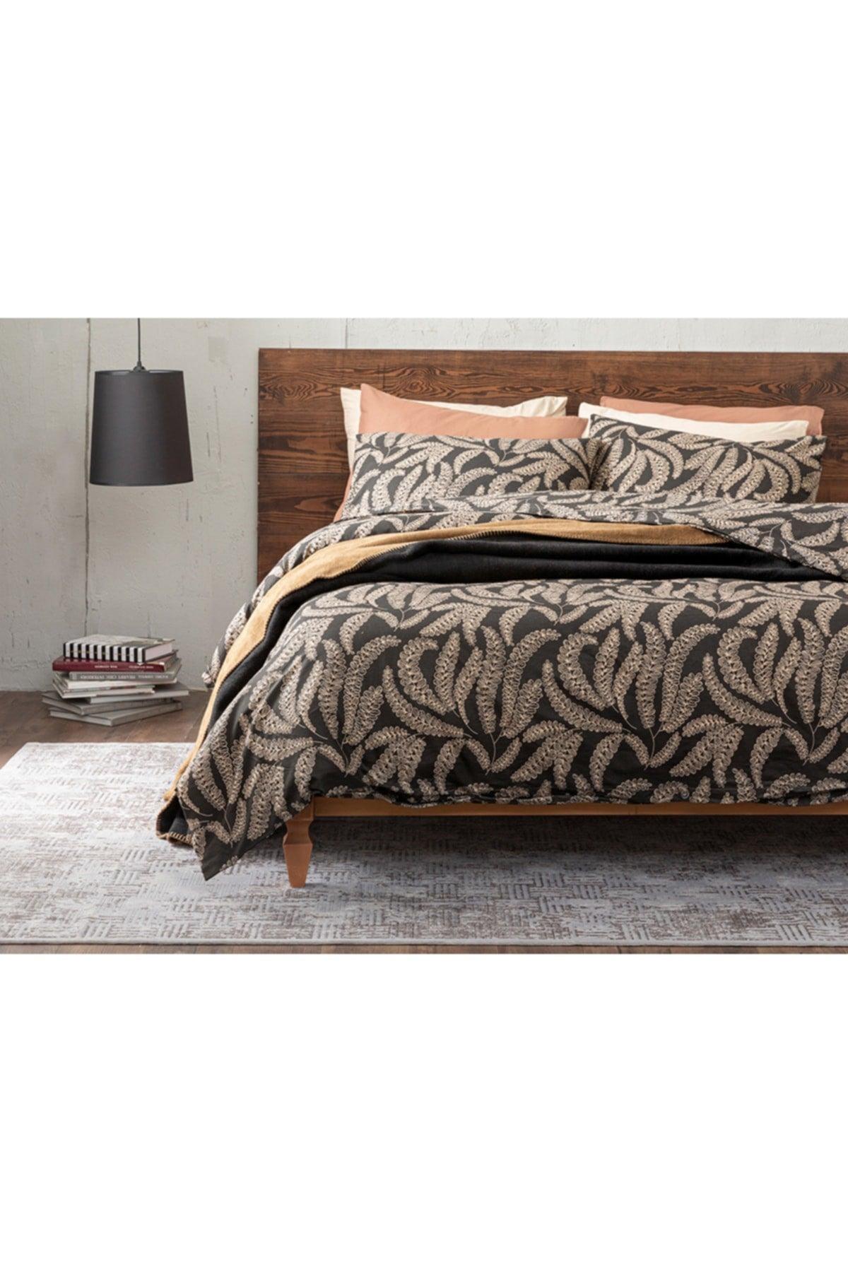 Fern Cotton Double Duvet Cover Set 200x220 Cm Black - Swordslife