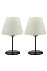 Fiesta Sun Double Metal Leg Lampshade Table Lamp - Black Leg (cream) - Swordslife