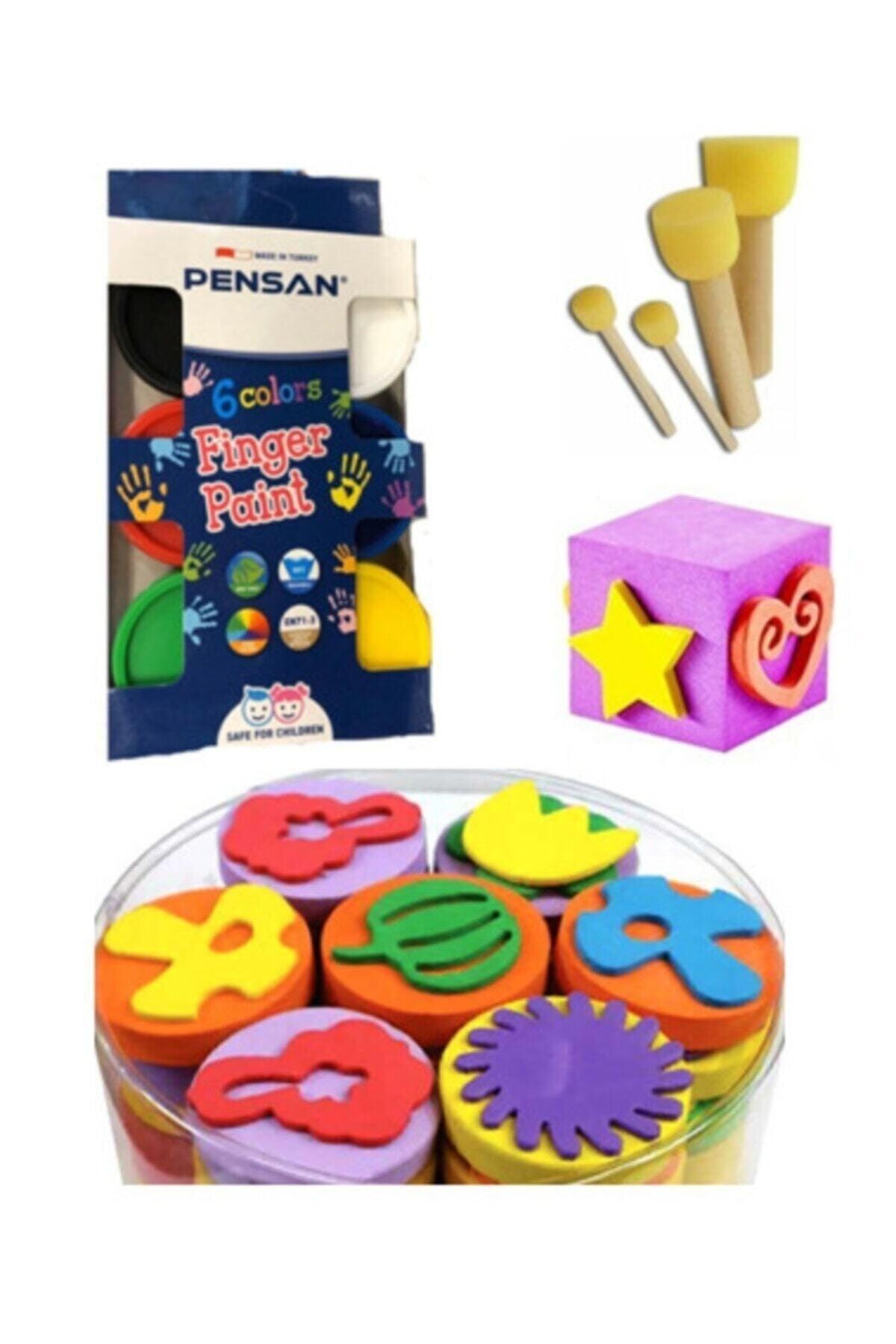 Finger Paint Pompom Sponge Bumper Brush Cube