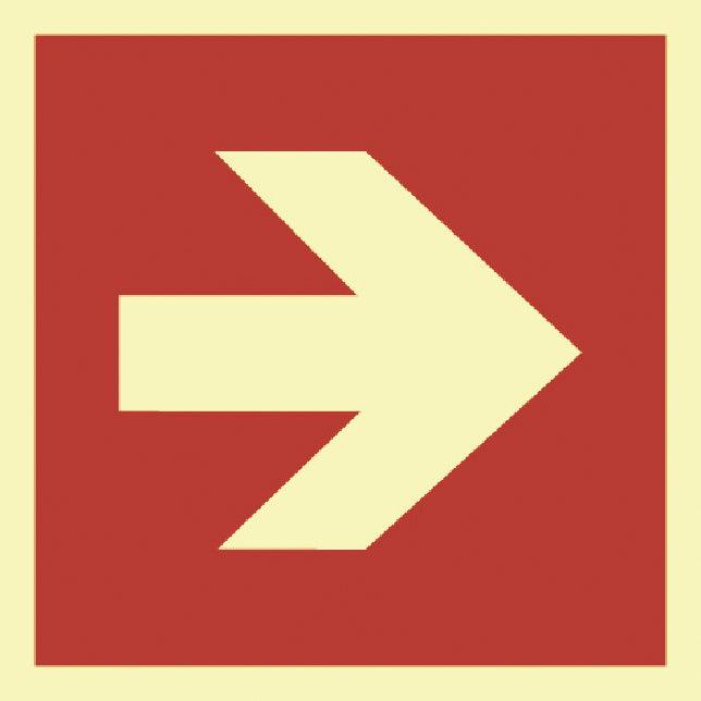 Fire protection sign - arrow / directional arrow / 148x148 / foil - Swordslife