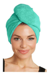 Flach 2 Pieces Hair Cap with Button Hair Towel