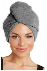 Flach 2 Pieces Hair Towel with Buttons Hair Cap Cotton - Swordslife