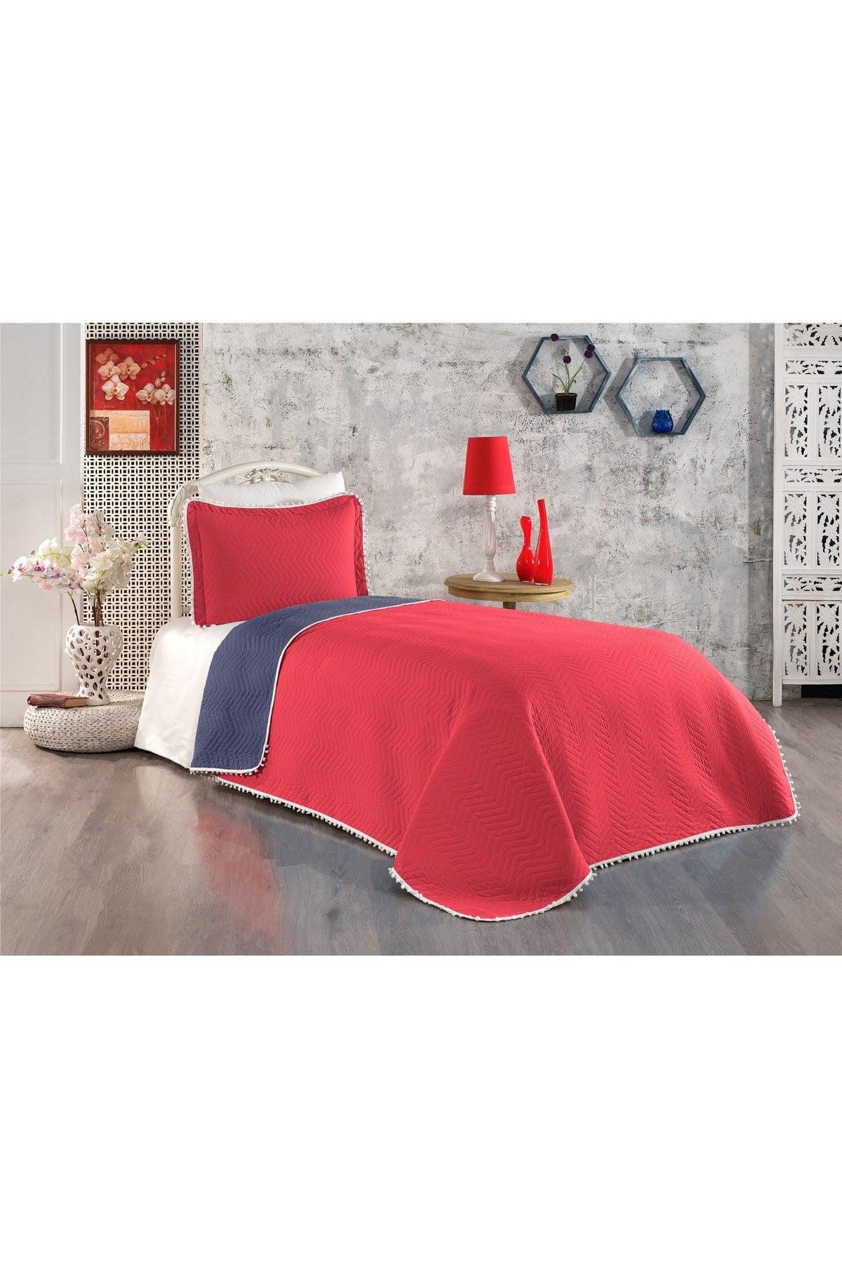 100% Cotton Single Bedspread With Pompom