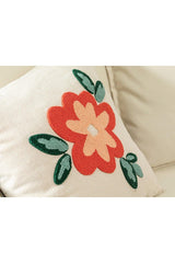 Fleur Punch Embroidered Cushion Cover 45x45 Cm Natural - Swordslife