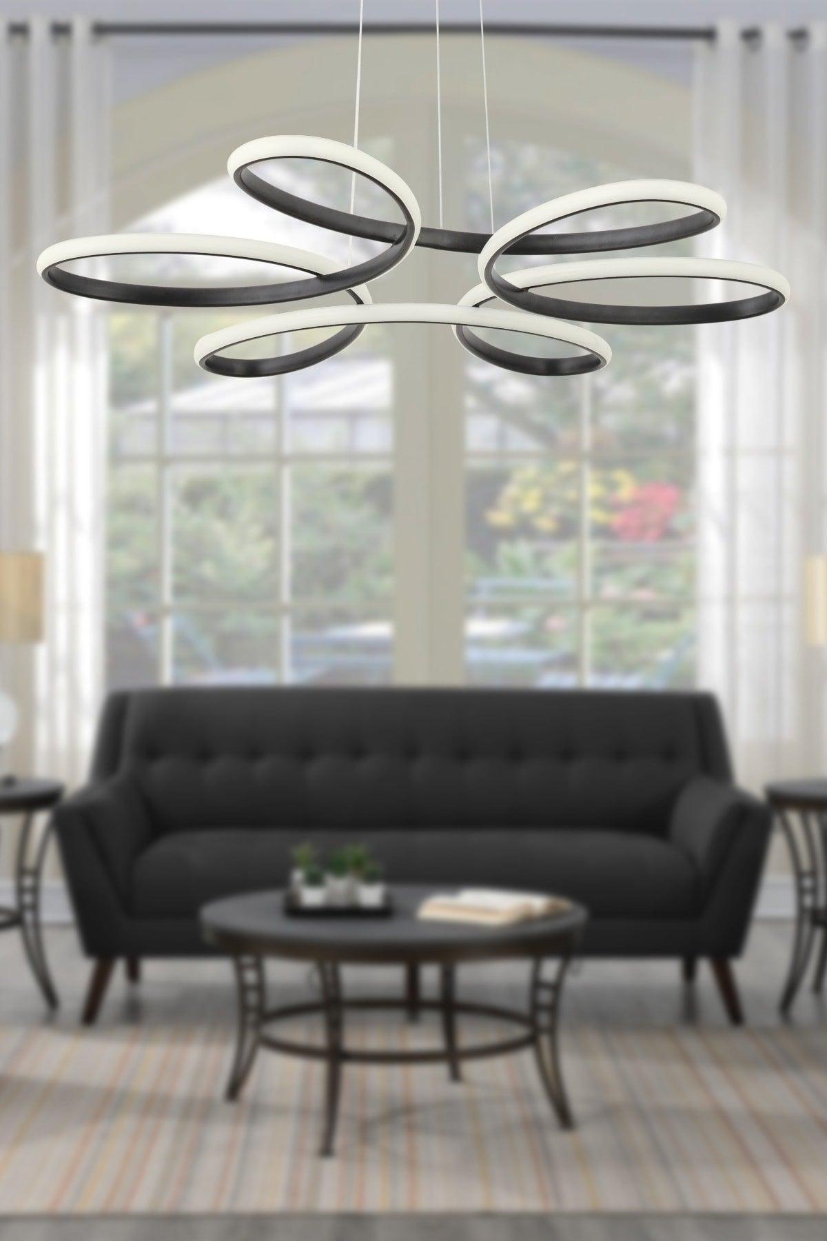 Flora Black Modern Pendant Lamp Led Chandelier - Swordslife