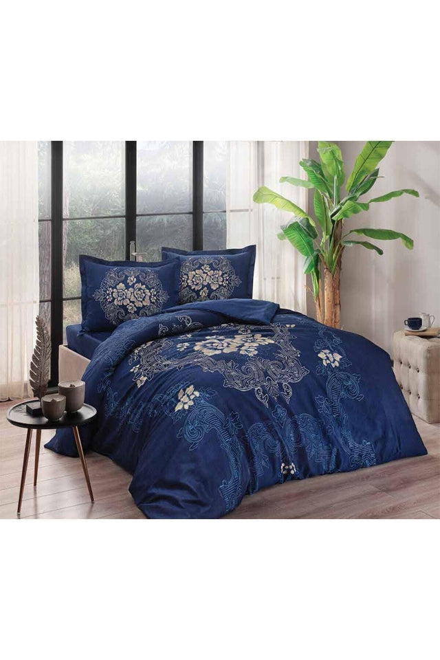 Florian Navy Blue Double Cotton Satin