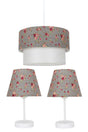 Floral Triple Lampshade And Chandelier Set Bedroom Lighting - Swordslife