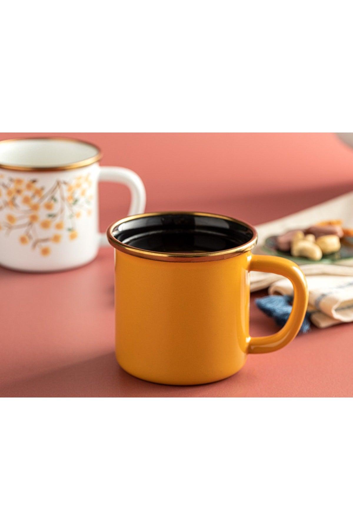 Flowertopia Enamel Mug 350 Ml Mustard - Swordslife