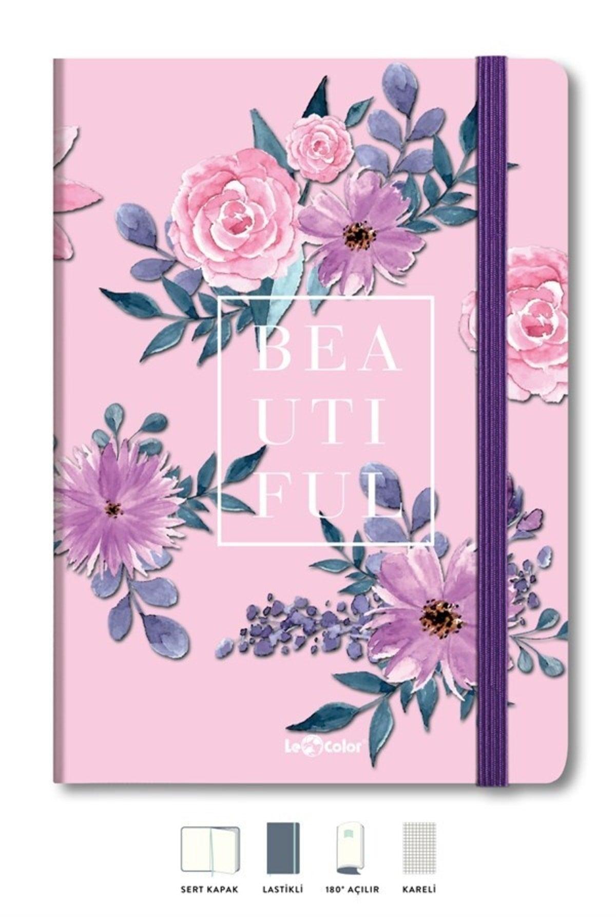 Floral Notebook Checked Pink 17x24 cm