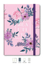 Floral Notebook Checked Pink 17x24 cm