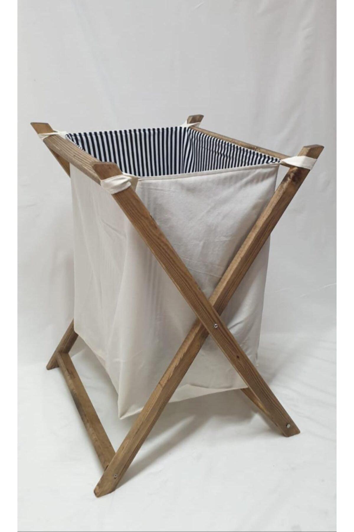 Folding Wooden Decorative Laundry Basket