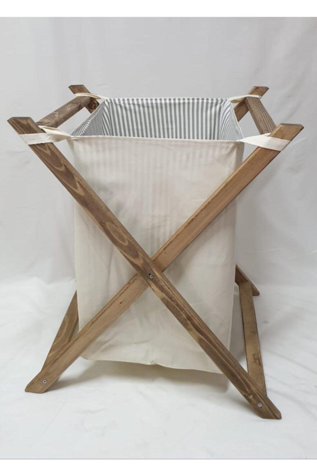 Folding Wooden Decorative Laundry Basket