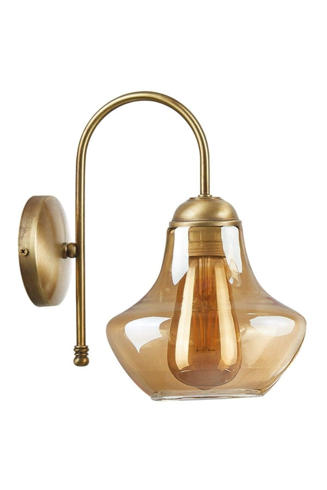 Fora Retro Rustic Tumbled Honey Glass Wall Sconce - Swordslife