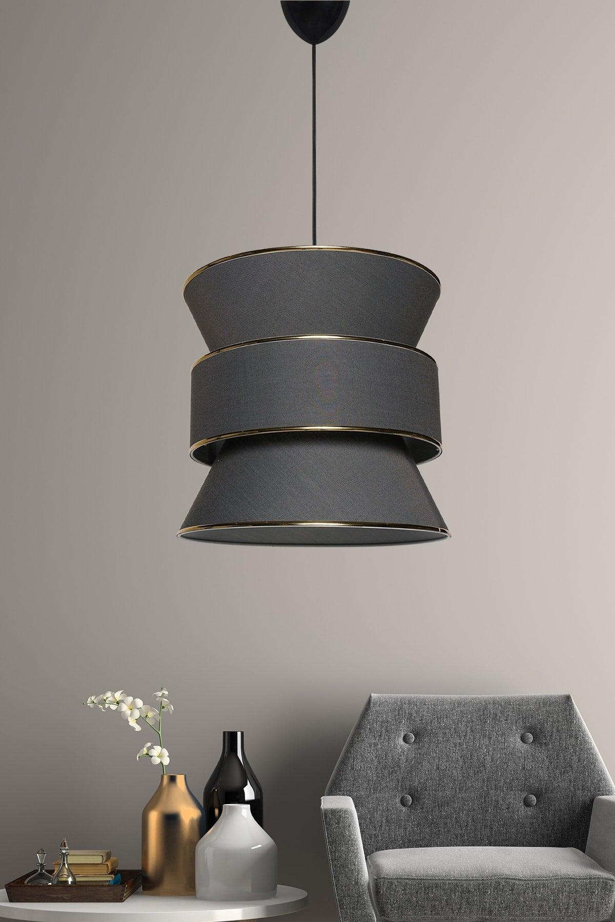 Forme Pendant Lamp Chandelier Anthracite Gold Mdrn-45