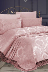 French Lace Kure 3 Piece Bedspread Powder - Swordslife