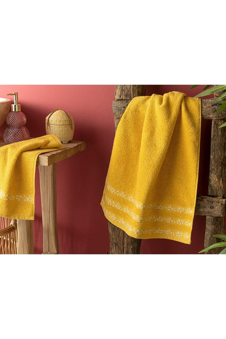 Freesia Cotton Face Towel 50x70 Cm Yellow - Swordslife