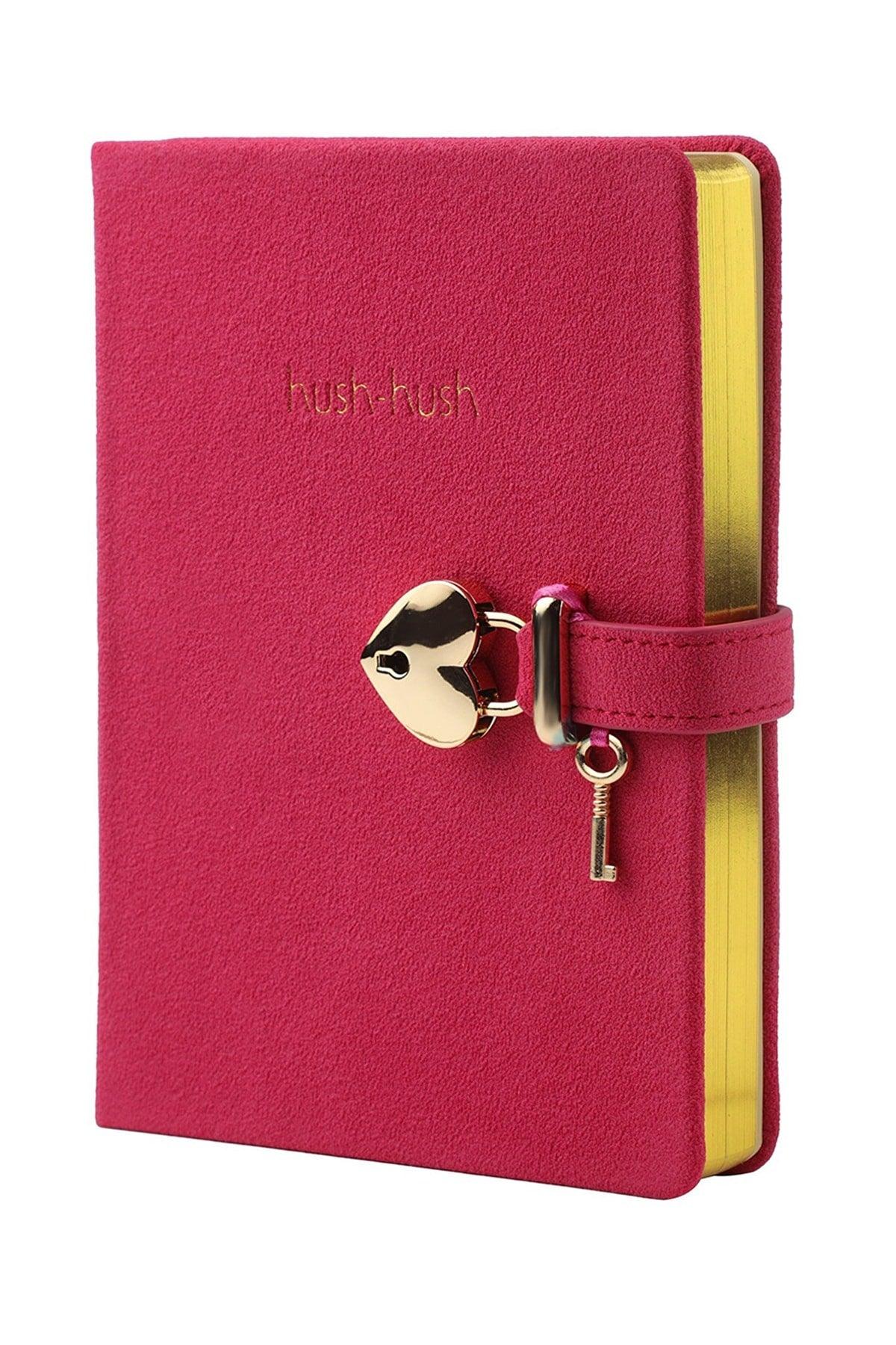 Fuchsia Hush Hush Locked Notebook 13x18